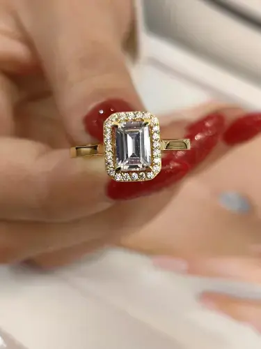 14 AYAR BAGET ALTIN YÜZÜK - Görsel 5