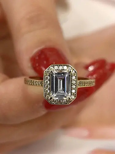 14 AYAR ZARİF BAGET ALTIN YÜZÜK - Görsel 5