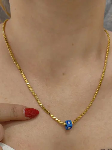 14 AYAR PULLU 1 ZİNCİR ARPA ALTIN KOLYE - Görsel 3