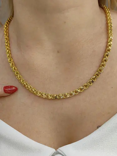 14 AYAR GUVERSE NO:6 ZİNCİR ALTIN KOLYE XZNC00773 - Görsel 3