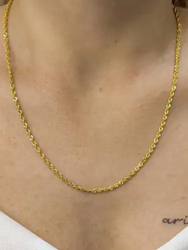 14 AYAR HALAT BURGU NO:3 ALTIN ZİNCİR KOLYE - Görsel 2