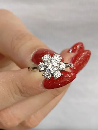 14 AYAR ÇİÇEK TASARIM FANTAZİ ALTIN YÜZÜK - Görsel 5