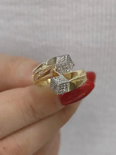 14 AYAR TREND TAŞLI FANTAZİ ALTIN YÜZÜK - Görsel 4