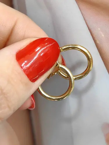 14 AYAR HALKA ALTIN KÜPE NO:01 - Görsel 2