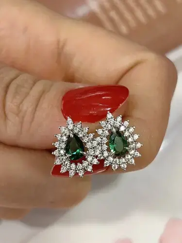 VİDALI ALTIN KÜPE KÜP00014 - Görsel 2